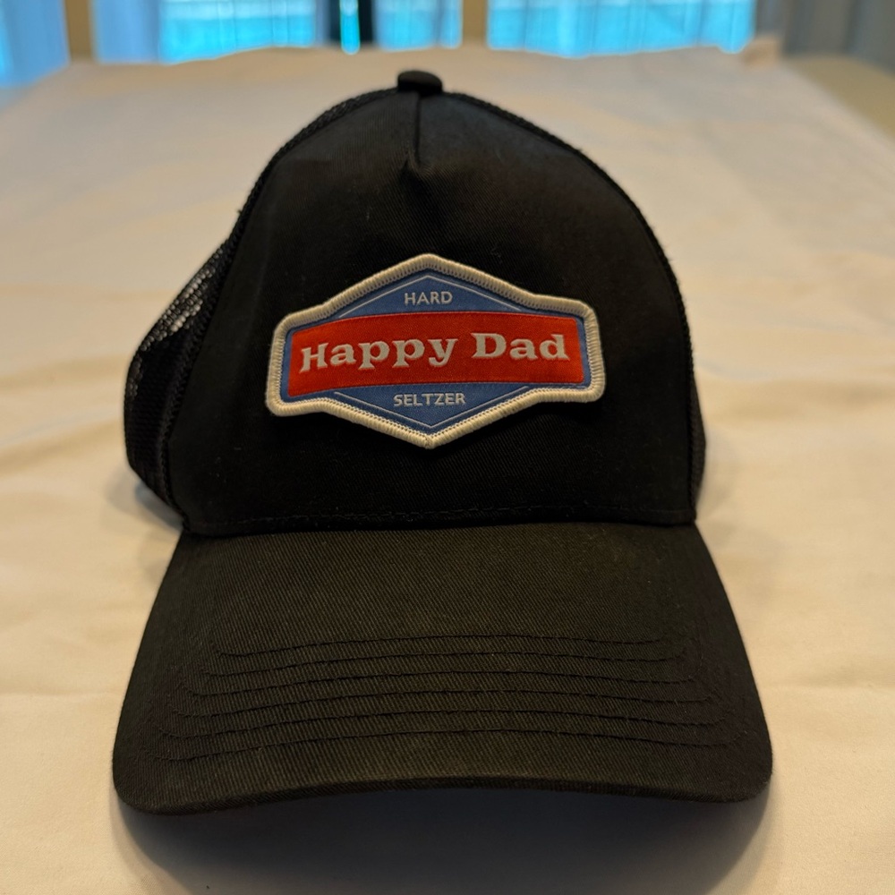 Happy Dad Black Mesh Cap
